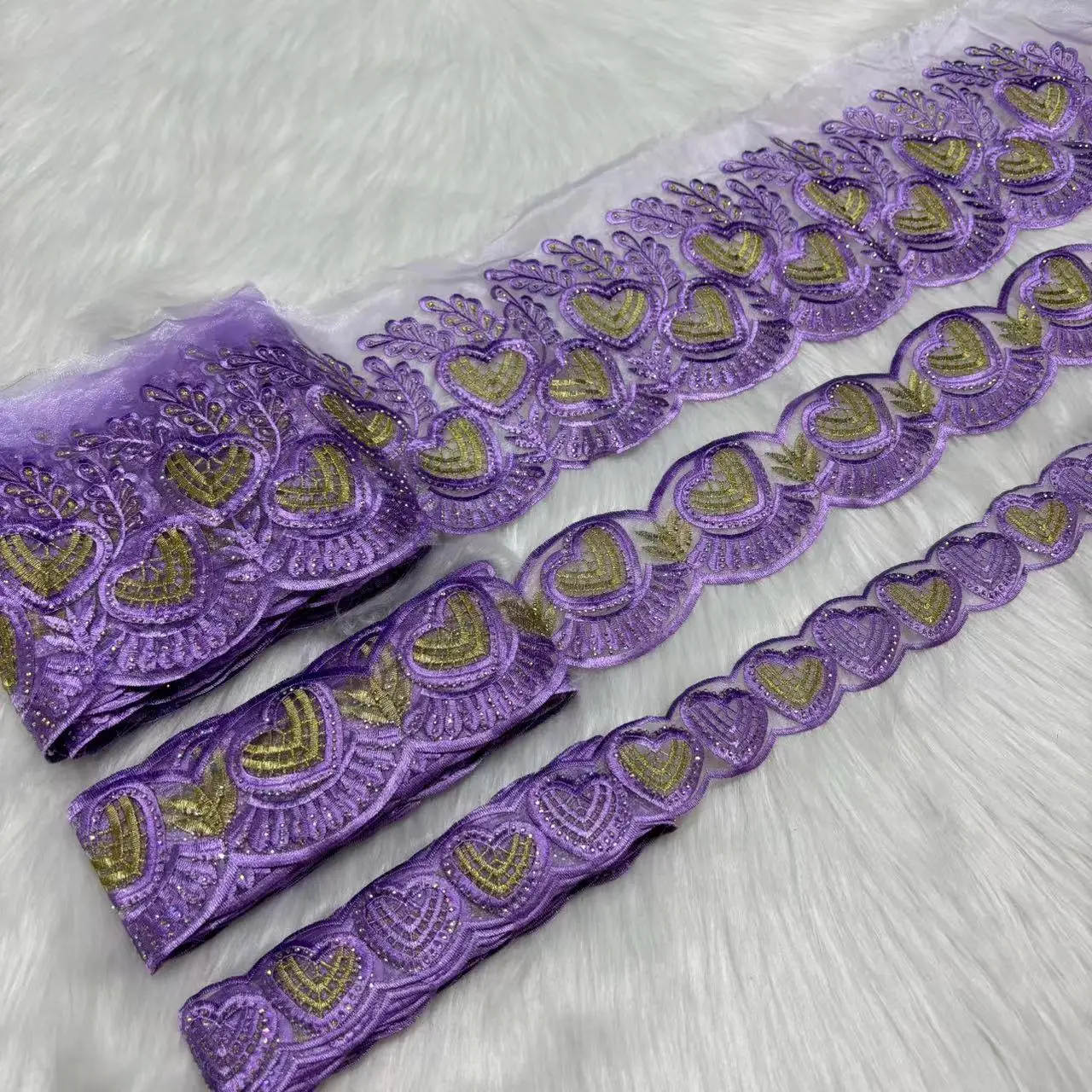 15 Yards Pretty Oaganza Lace Trim DIY Accessories Rhinestones Crafts Laces For Nigerian Women Sewing Guipure Material 3Pcs Sets