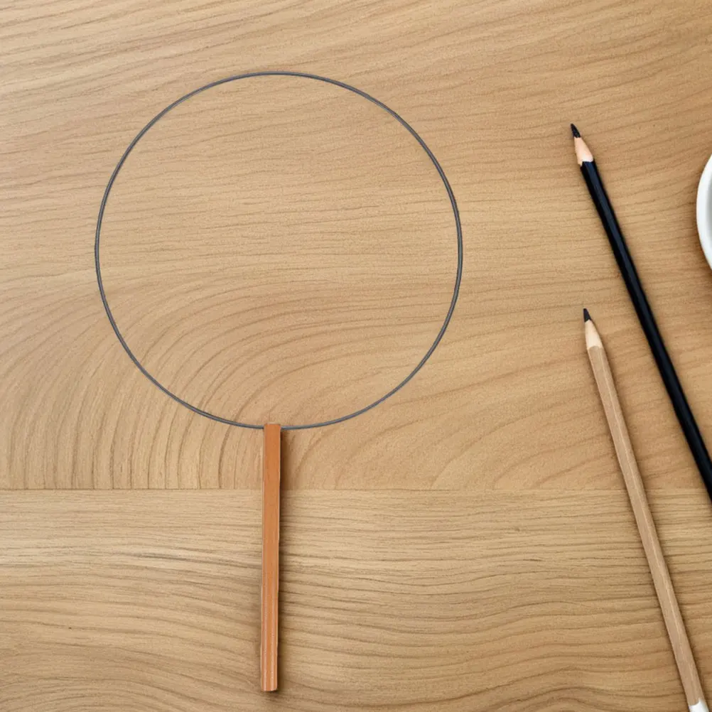 

4pcs Round Hand Blank Chinese Making Material Durable Iron Short Handle Easy Assembly Diy Hand Frame For Hanfu Party Festival