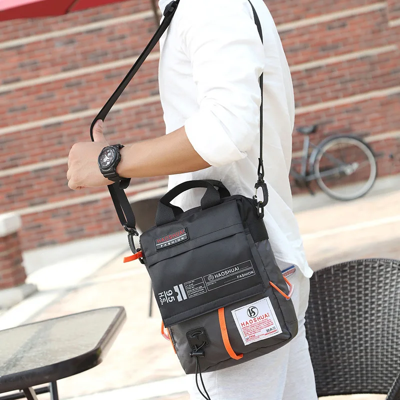 Men's leisure function waterproof chest bag one shoulder sling bag large capacity commuter bag
