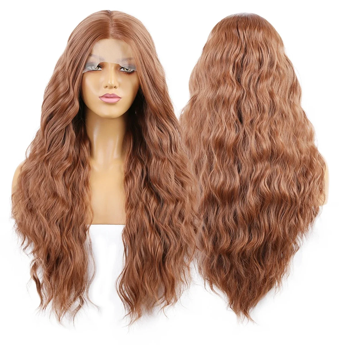 AIMEYA Mix Blonde Lace Front Wigs for Women Heat Resistant Synthetic Wig  Natural Hairline Long Loose Wave Daily Use Wig