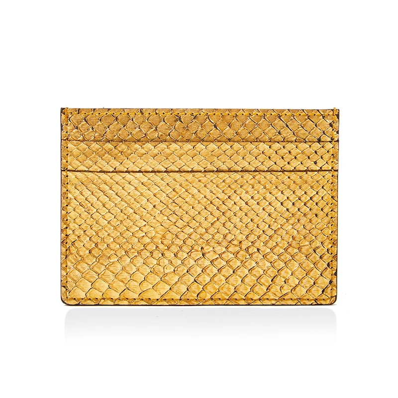 Hiram Beron Card Holder Snake Skin Golden Wallet Mini Card Travel Genuine Wallet Leather Card Case Dropship