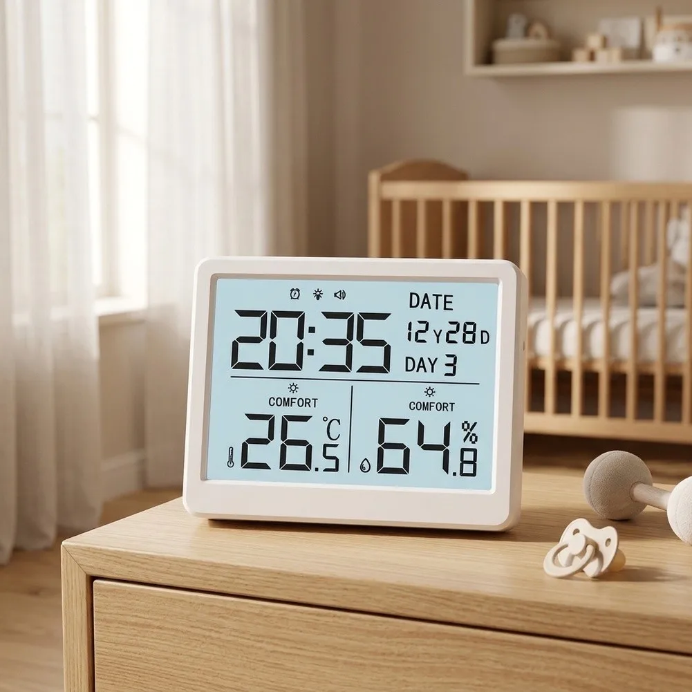 For Baby Room Climate Monitor Hygrometer Measures for temp and Humidity Accurately 8.8 x 6.8 cm Wall or Shelf Mount