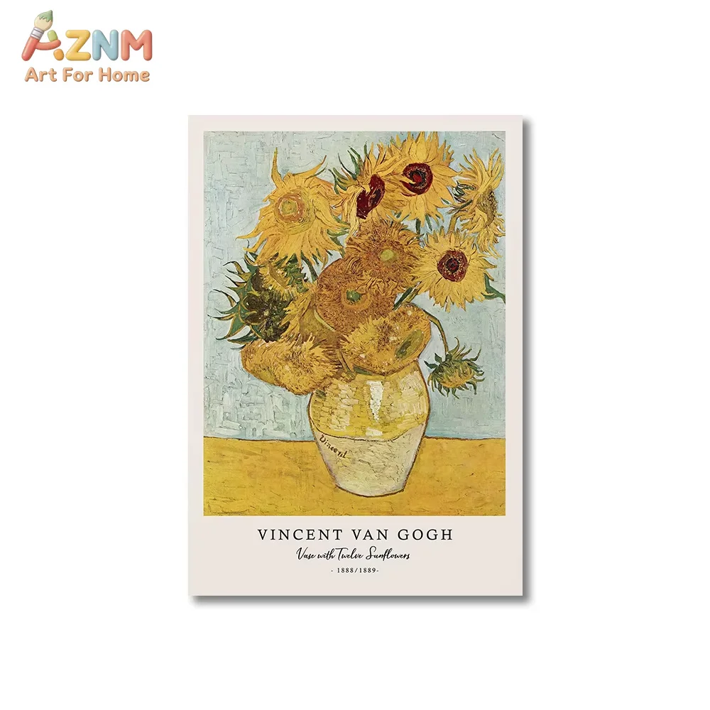 1Pc/3Pcs Vincent Van Gogh Writings Prints and Posters Great Work The Starry Night Canvas Painting Decorations for Living Room - view 5