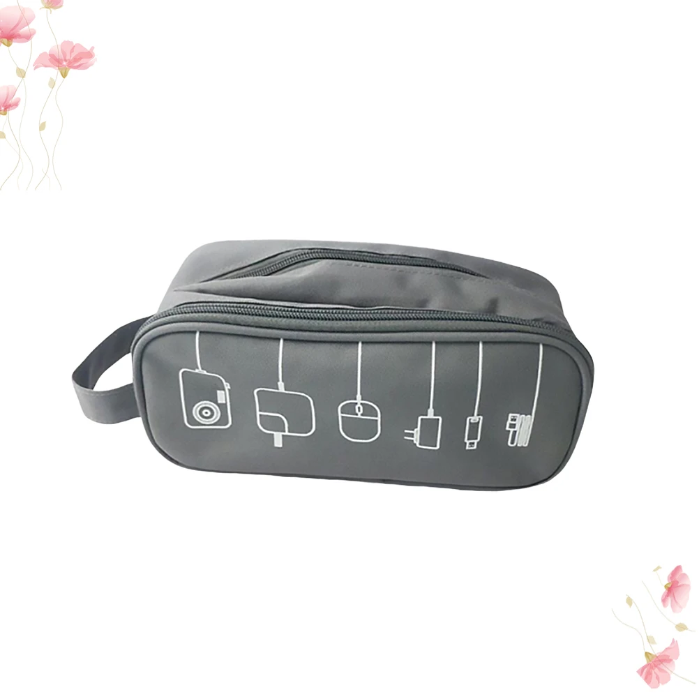 

Multifunction Digital Accessories Storage Bag Durable Organizer Pouch Zipper Travel Case For Cables Earphones Power Bank Grey