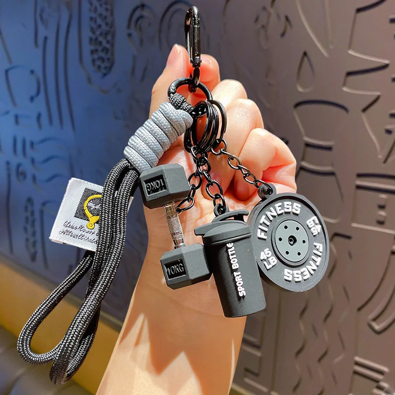 Dopamine haltères plaques porte-clés Kettlebell INS Simulation haltères porte-clés détachable créatif Fitness série pendentif cadeaux