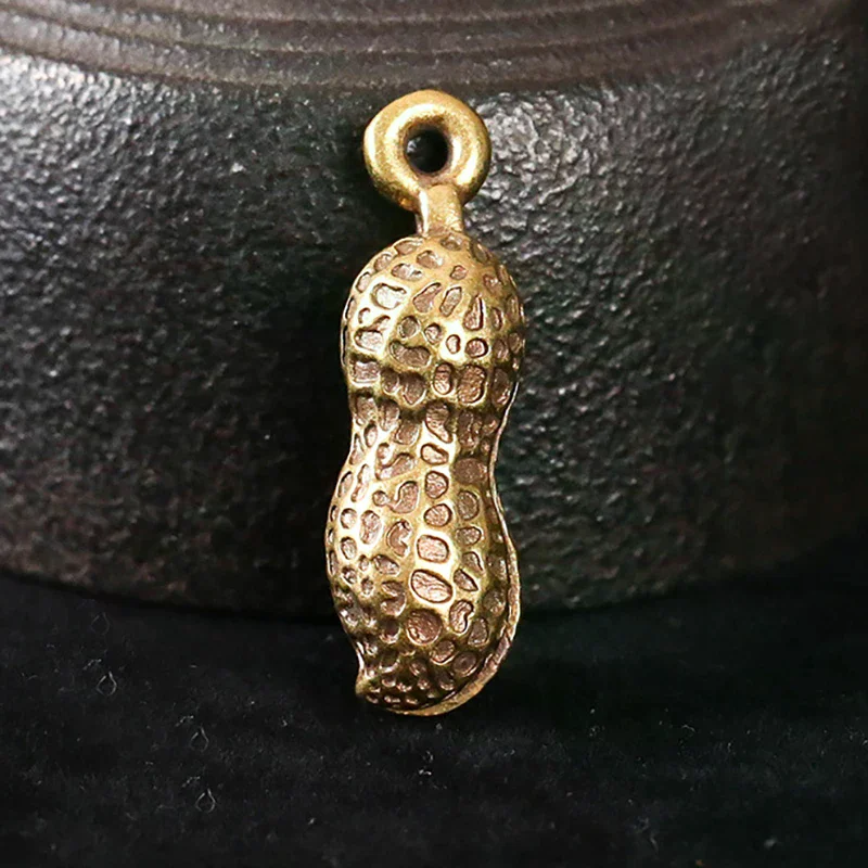 Brass Peanut Bell Ornaments Copper Figurines Feng Shui Desk Decorations Home Decors Accessories Keychains Pendants Gifts