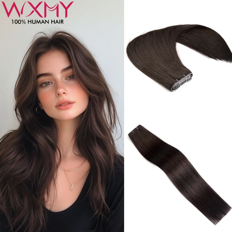 

100g Injected Pu Tape In Hair Extensions 14-28Inch Long Tape PU Weft Human Hair Extension Weaves Remy Weft for Women