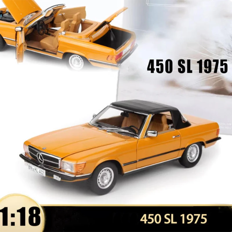 

Коллекционная модель автомобиля NOREV 1:18, классический кабриолет 450SL 1975 года, имитация из сплава, статическая демонстрационная модель, подарок, украшение, сувенир