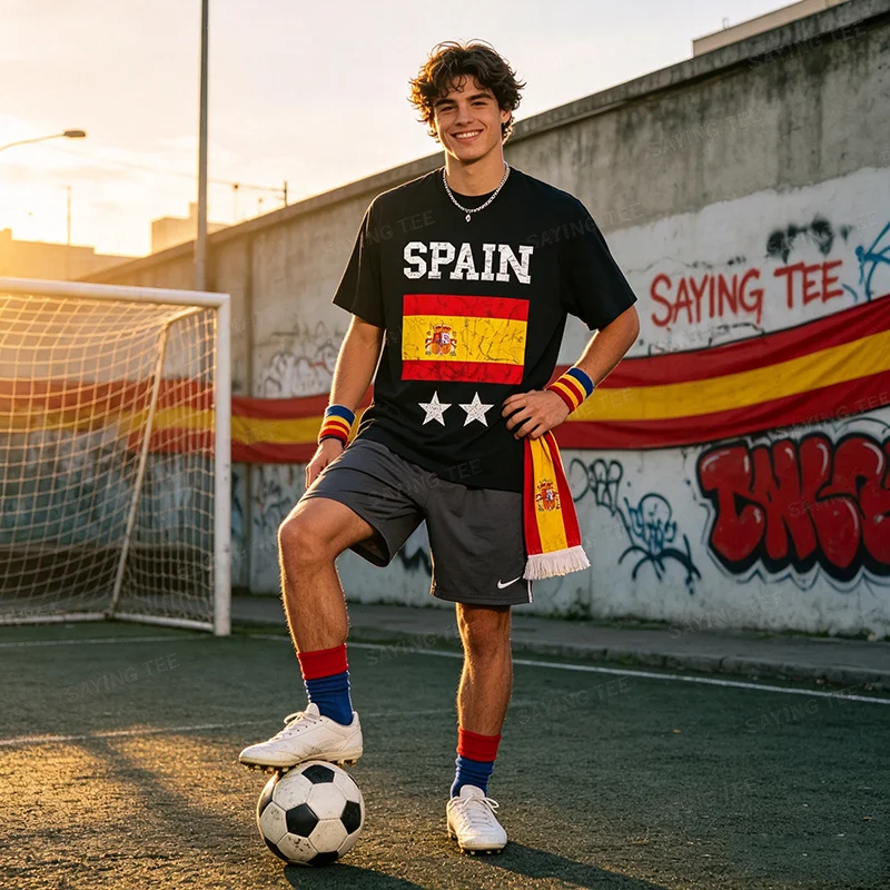 Spanien Spanische Flagge Spanien Urlaub Espanol Espana Spanier T-Shirt Y2k 2026 Fußball Spiel Spieltag Champion Grafik-T-Shirt – Detail 7