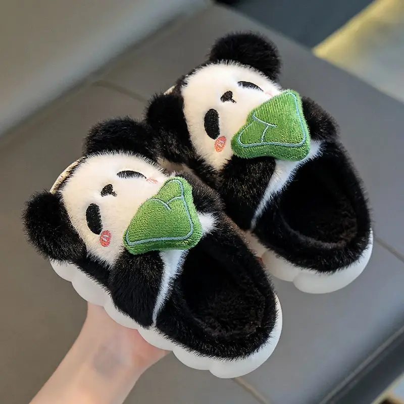 

Kids Winter Warm Plush Slippers Thick Cotton Home Shoes Non Slip Closed Back Indoor Footwear for Boys Girls Toddler