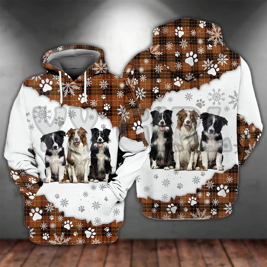 

Border Collie Happy Holiday 3D Printed Hoodies Unisex Pullovers Funny Dog Hoodie Casual Street Tracksuit