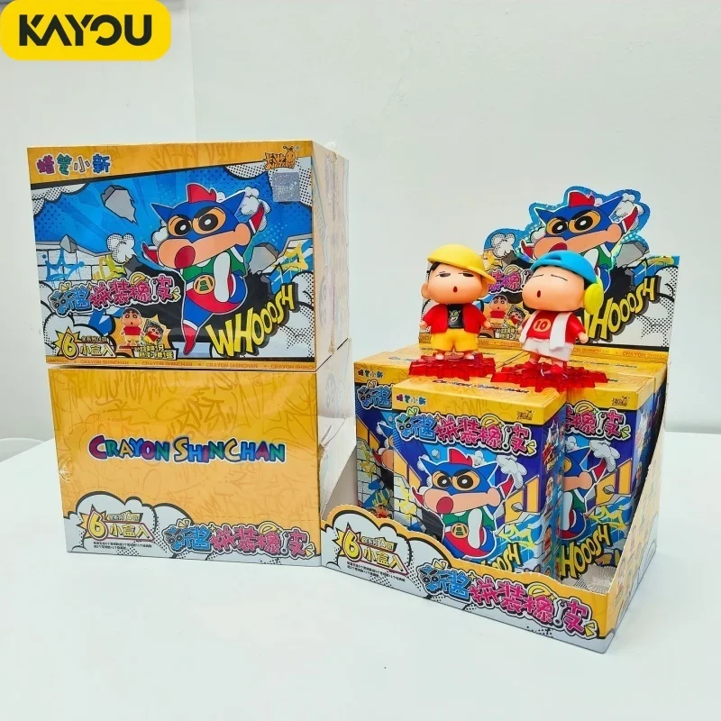 

Kayou Crayon Shin Chan Assemble Eraser Pen Cover Figure Blind Box Action Kamen Style With XP Card Hidden Version For Anime Fans
