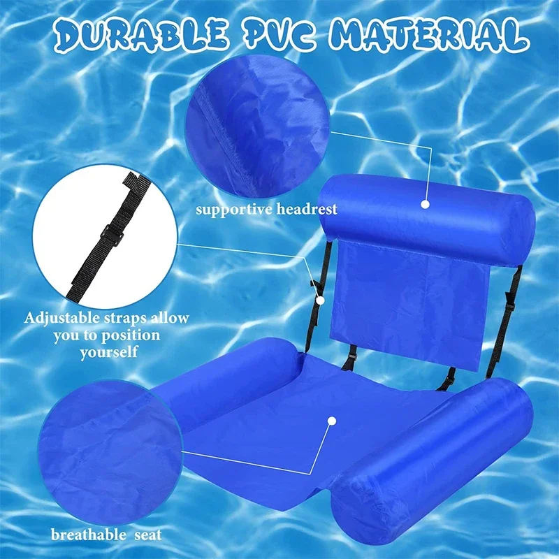 1PC Inflatable Floating Hammock Aquatic Pool Inflatable Mat Lounger Sofa Water Sports Toys Pool Toys for Summer Pool Accessories