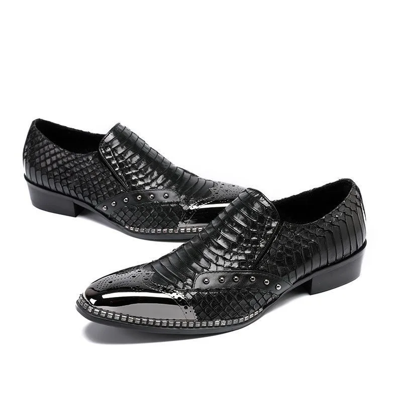 Sapatos de couro formal Oxford masculino, Sapatos de vestido