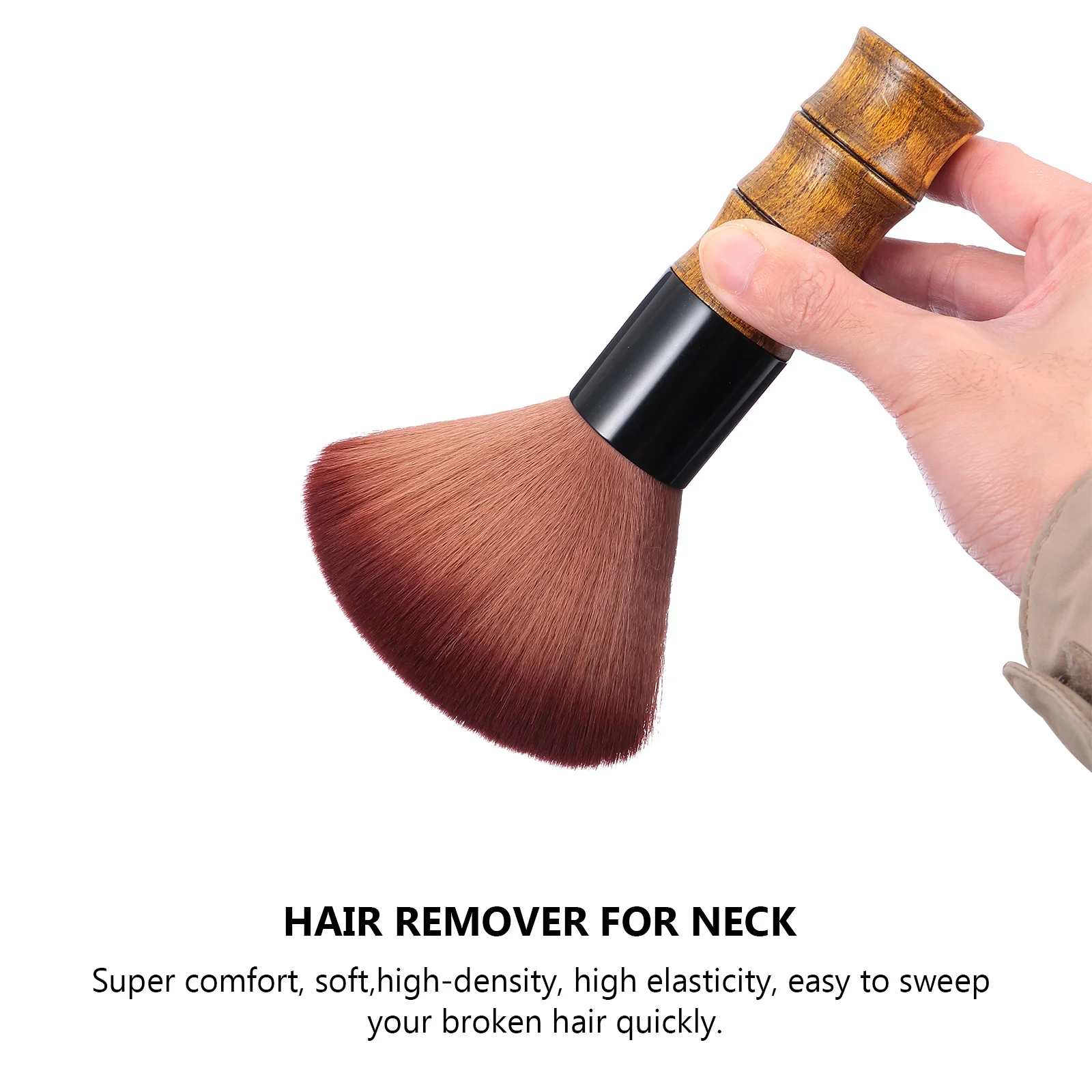 1 pz spazzola per la pulizia dei capelli del collo forniture per parrucchieri manico in legno massello spazzola per taglio di capelli per salone strumento per la depilazione dello spolverino per il collo