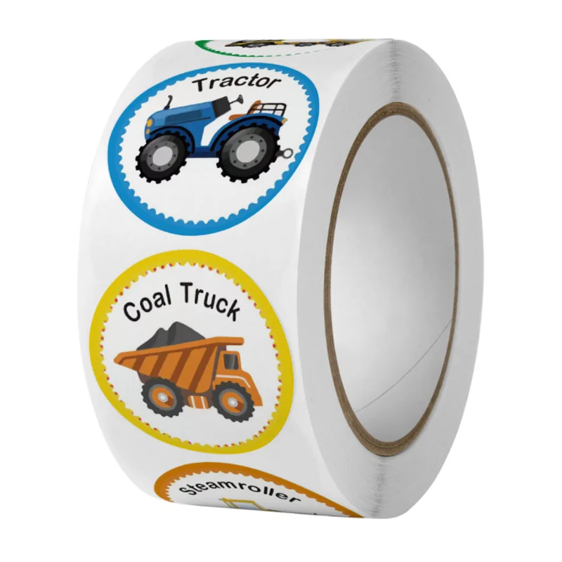 500 Pcs/roll Children Cartoon Toy Stickers Train Airplane Label Children Teacher Reward Student Game Seal Decoration Sticker