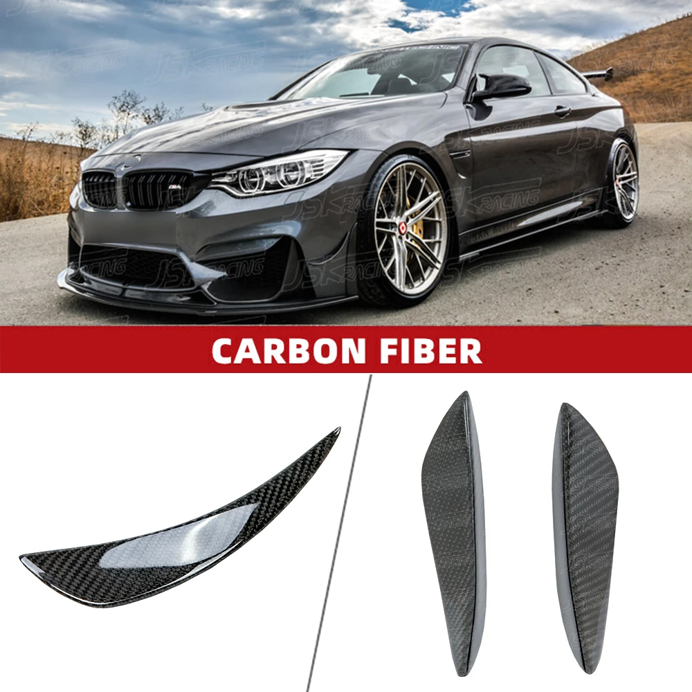 For Bmw 3 4 Series F80 F82 M3 M4 2014-2016 2015 R Style Carbon Fiber Front Bumper Canards