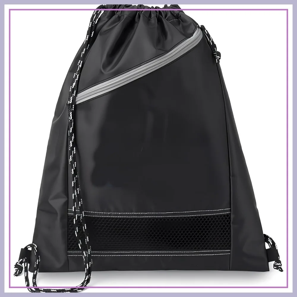 

Lightweight Large Capacity Drawstring String Bag for Sports Gym Sackpack, Cinch Bag, Gymsack, Printable with Zipper