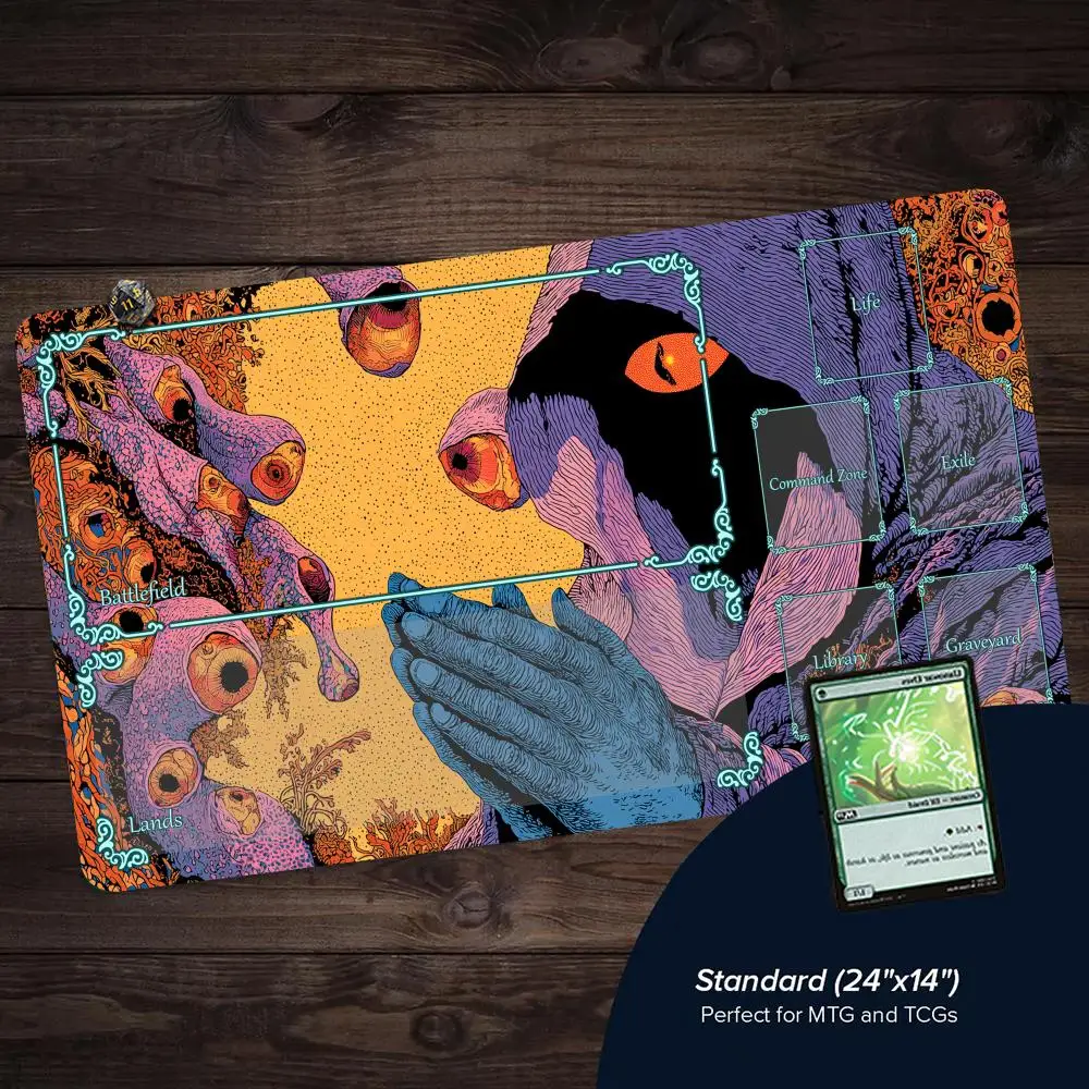 

Fantasy One-Eyed Man MTG Playmat Magic Card Mat with Stitched Edge Non-Slip Durable Tabletop playmat Board Game Mat for TCG