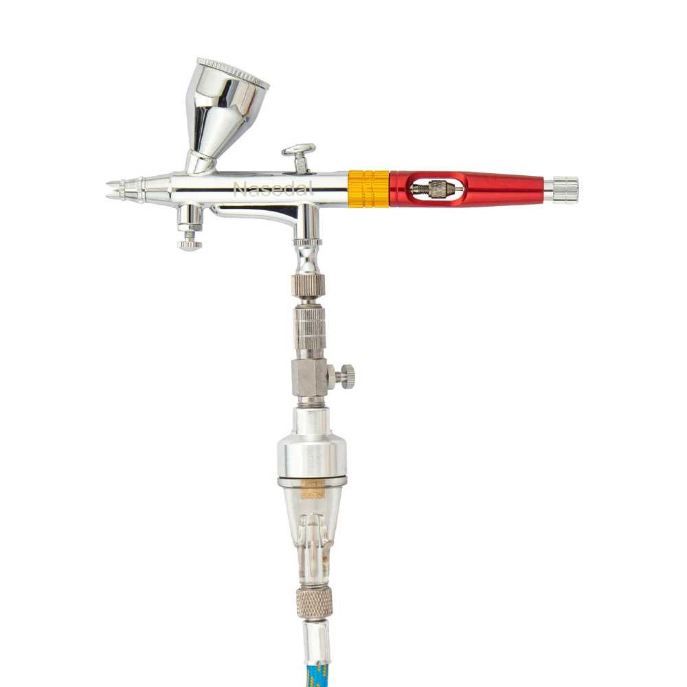 Imagem -04 - Nasedal Airbrush Gravidade Dual-ação Pistola 9cc Airbrush Pintura Prego Maquiagem Pintura Tatuagem Arte Faça Você Mesmo Ferramenta 0.2 mm 0.3 mm 0.5 mm