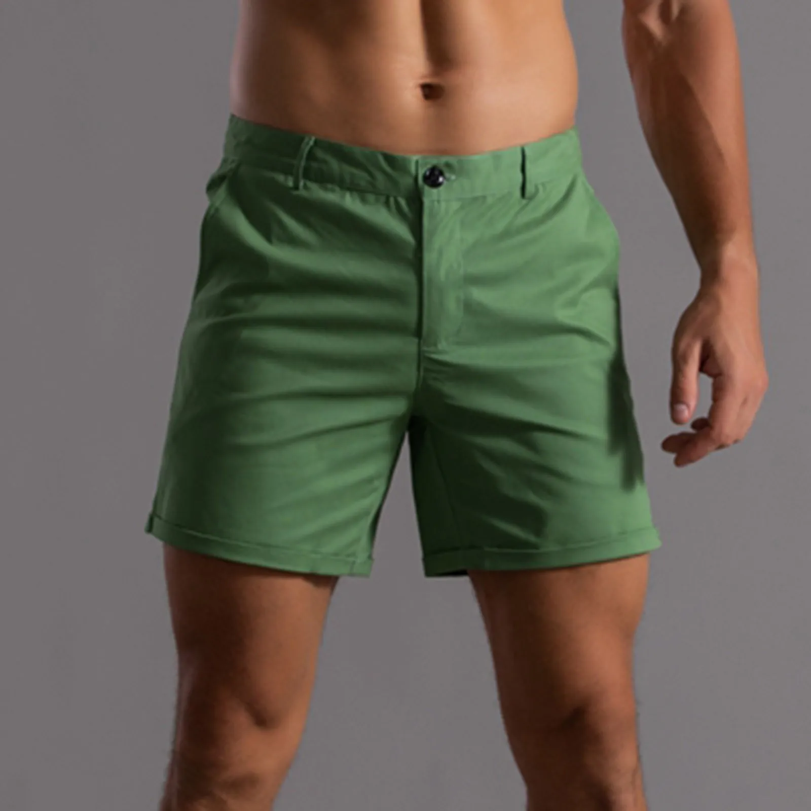 Shorts retos monocromáticos masculinos, bolsos soltos, shorts folgados casuais, calça de escritório comercial, calção esportiva de praia, verão