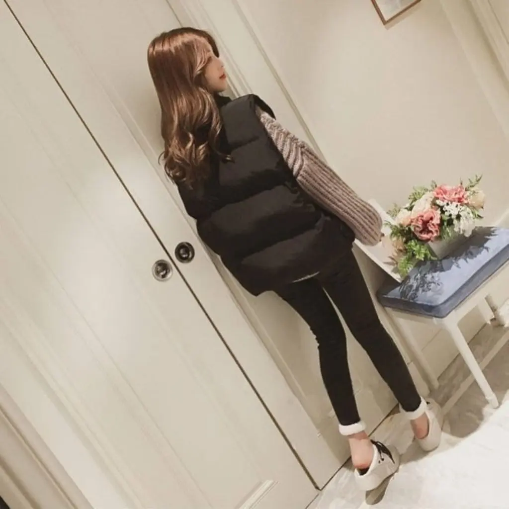 

Women's Winter Short down Cotton Vest Korean-style Loose Thick Cotton Waistcoat for Students