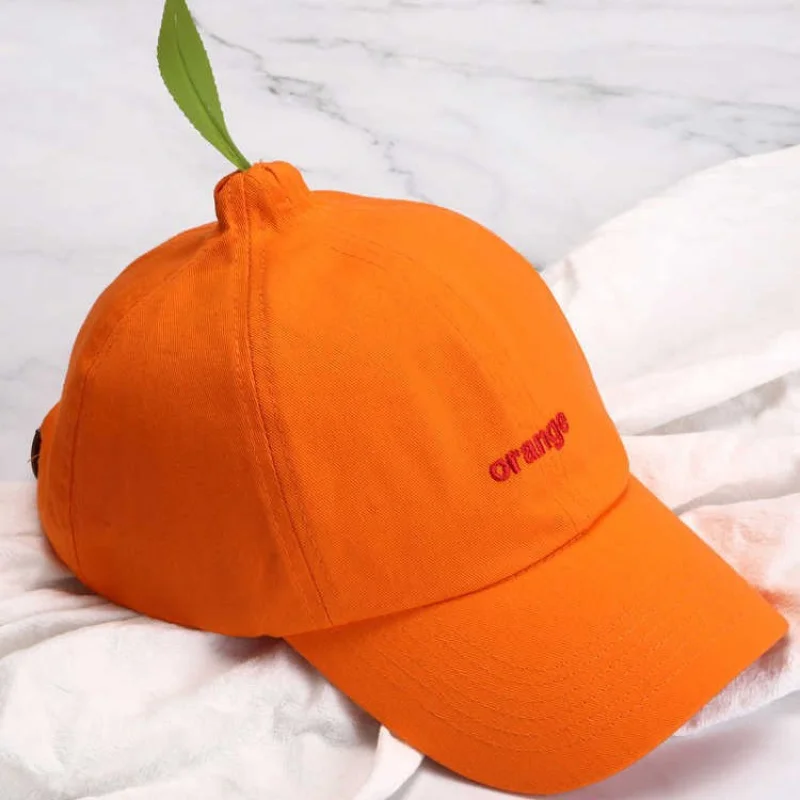 

Orange Theme Original Baseball Cap Funny Novelty Design Adjustable Breathable Sun Hat Unisex Versatile Niche Style