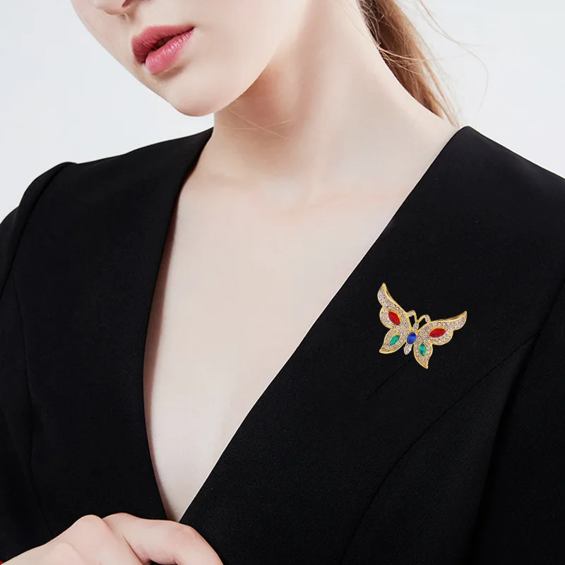 Women's Creative Rhinestone Butterfly Brooch Pretty Girls Can supply Holiday Party Wedding Jewelry Gifts As Pendant Dresses