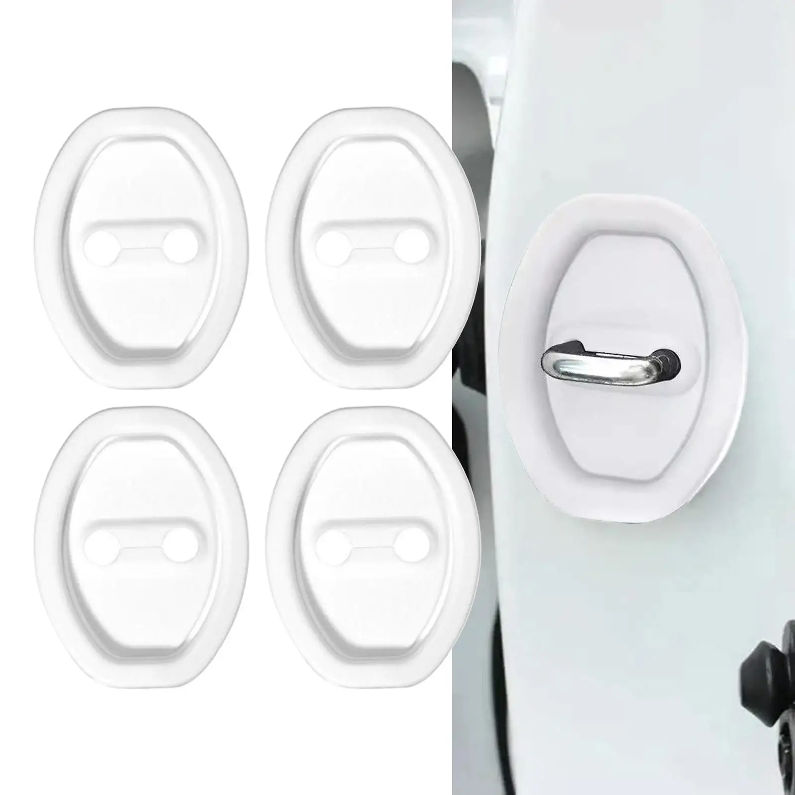 Housses de protection pour serrure de porte de voiture, silicone, installation facile, universel, blanc, 4 pièces