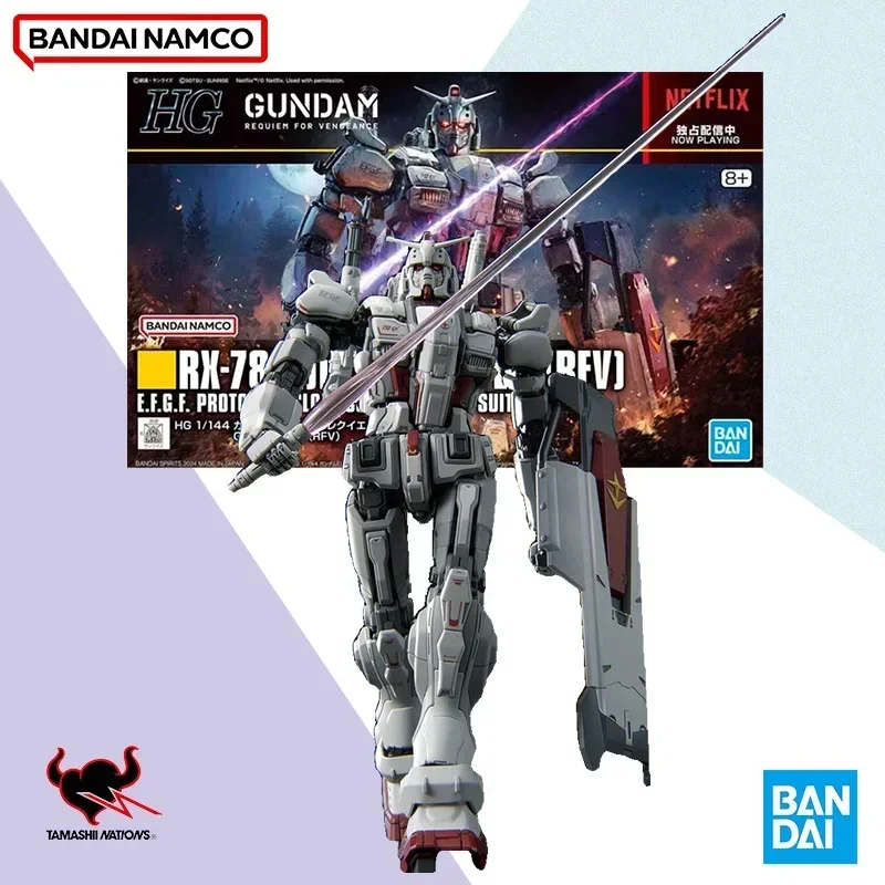 Bandai In Stock HG 1/144 Original box RX-78 G E GUNDAM EX  RFV Aninm full Action Assembly Figure Model Toy Gifts for KIDSSOLDIER