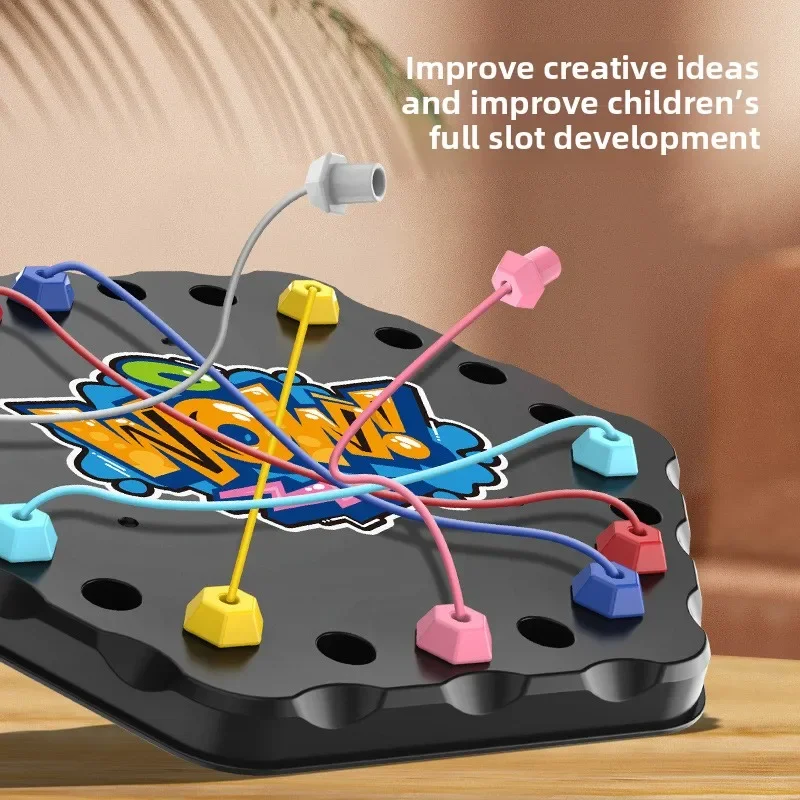 เด็กเชือก Knots เกมกระดานปริศนาสี Twisted เชือกเชื่อมต่อ Logic Thinking ตารางเกมเด็ก Interactive Toy