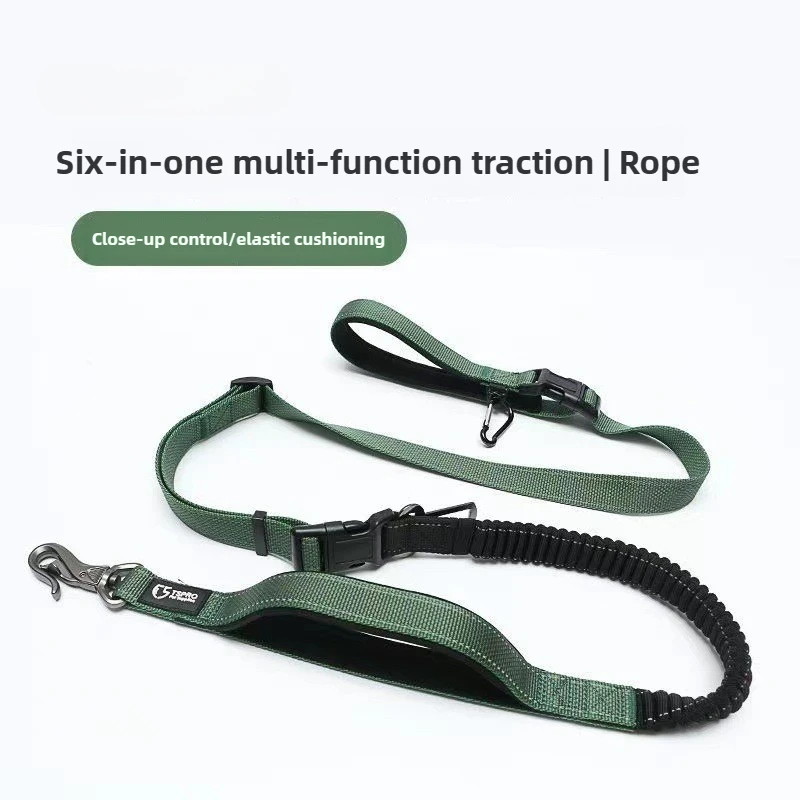 

Hands Free Dog Leash for Walking Running with Safety Car Seat Belt Shock Absorbing Bungee Leash with Padded Handle