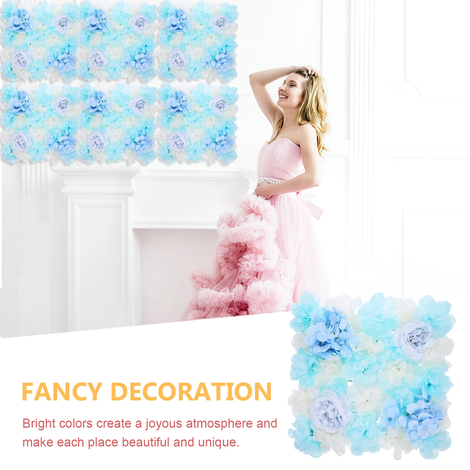 

Rose Wall Wedding Decoration Silk Flower Panel Artificial Flowers Backdrop Construction Versatile Design