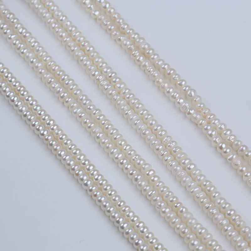 

Wholesale 4-5mm White Color AAA AA A B Grade Button Shape Freshwater Pearls Strand For Jewelry Making