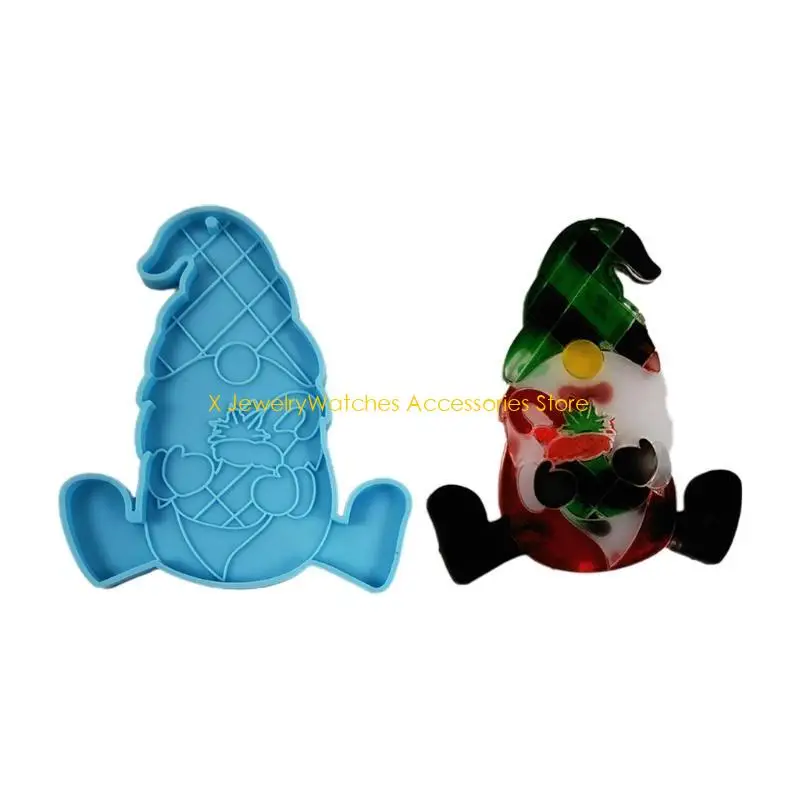 

31KD Dwarf Doll Gnome Keychain Moulds Pendant Silicone Mold Jewelry Crafting Molds for Crafting Crystal Epoxy Projects