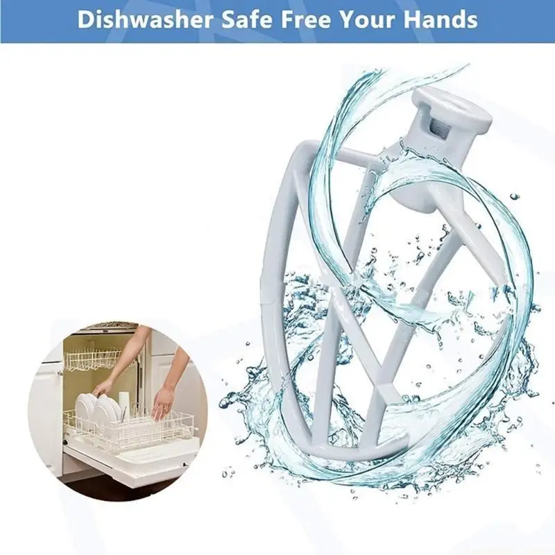 D0AB Coated Flat Beater for 5.5-6QT Stand Mixer Dough Mixing Paddle Mixing Head Pasta Attachments for Kneading, Blending