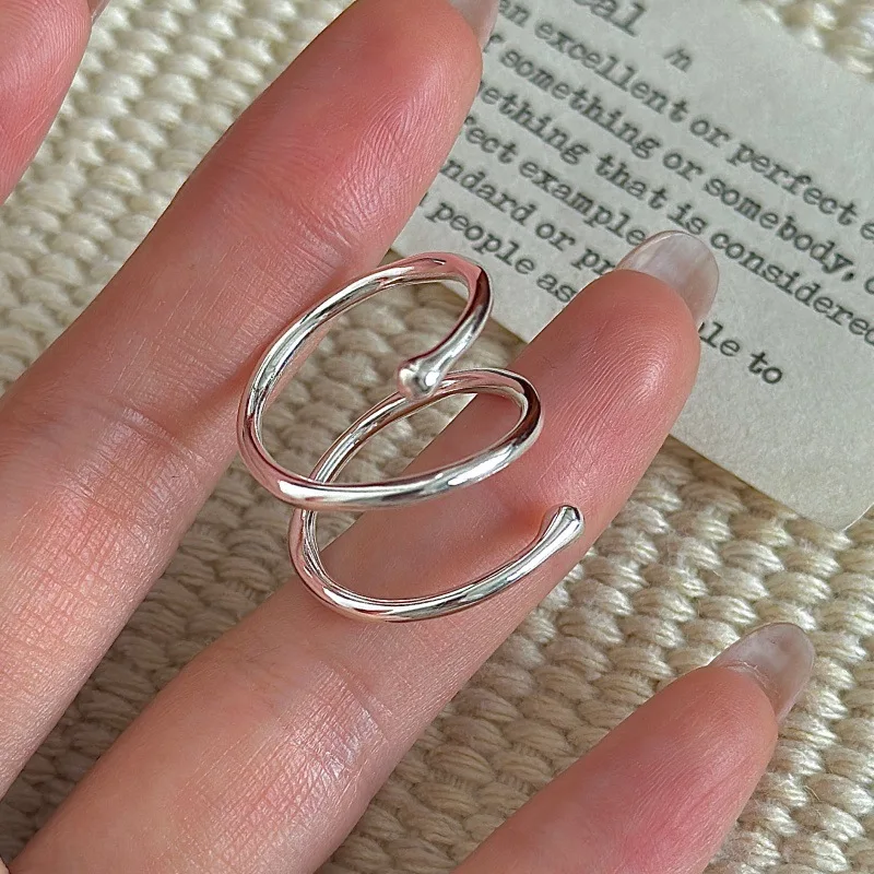 

[Cciris.Com] S925 Silver Multi Ring Set Japanese Vintage Minimalist Wholesale Stacking Jewelry for Women