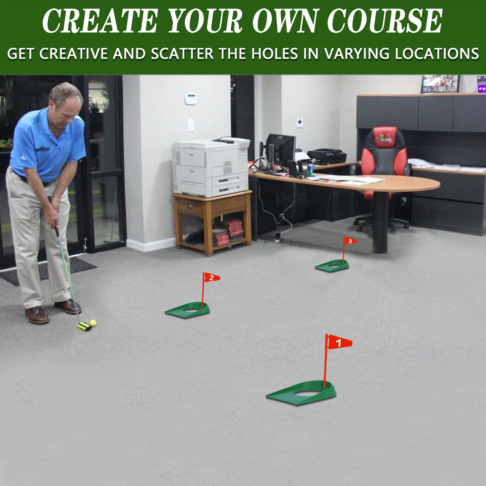 Golf Putting Cup Practice All Direction Valor 4 Pack, Ayuda de Entrenamiento Putter Hole Plate