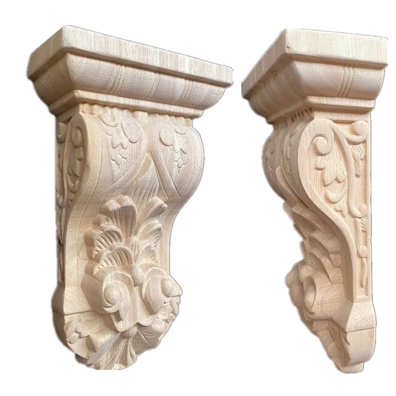 22cm-26cm European Style Decoration Unpainted Wood Carved Onlay Applique Frame for Decorative Figurines Home Accessories