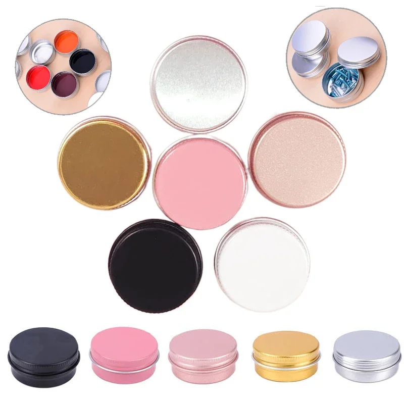 Bocaux en aluminium 18/60g, 5 pièces, 5/10/15/20/30/50/60g, crème, baumes à ongles, bougie, tous les jours, métal, illable, cosmétique, plusieurs bouteilles de boîtes de thé