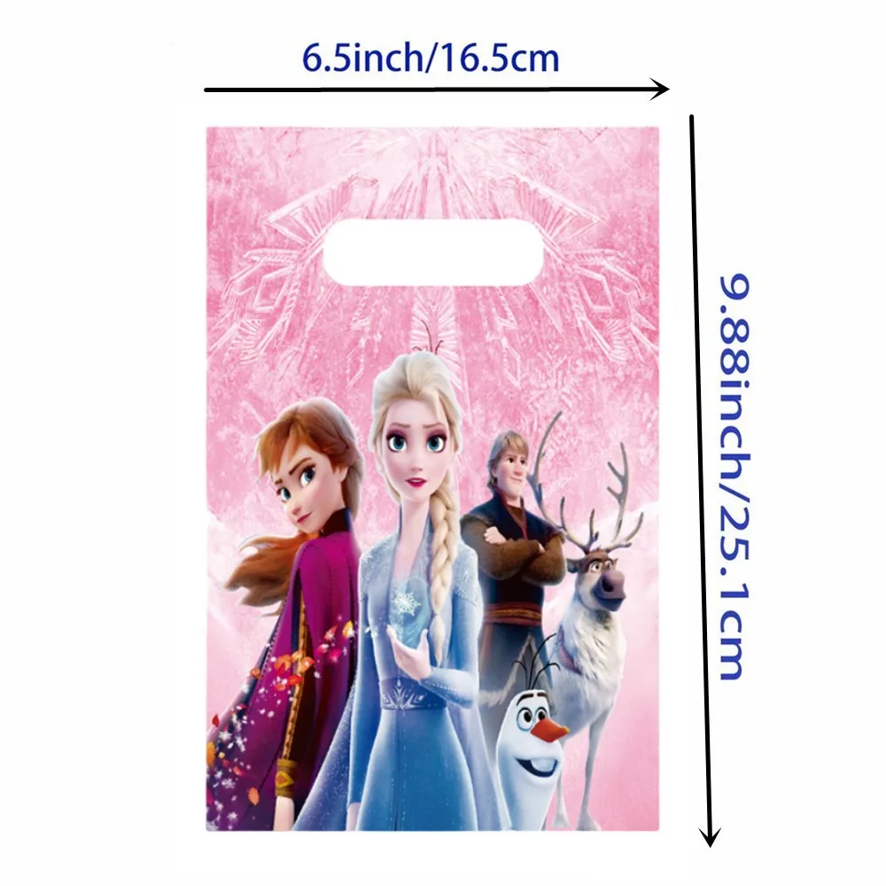 Frozen Elsa Anna Candy Bag Gift Bag Snow White Mermaid Mickey Mouse Handle Loot Bag Children Birthday Party Decoration Supplies