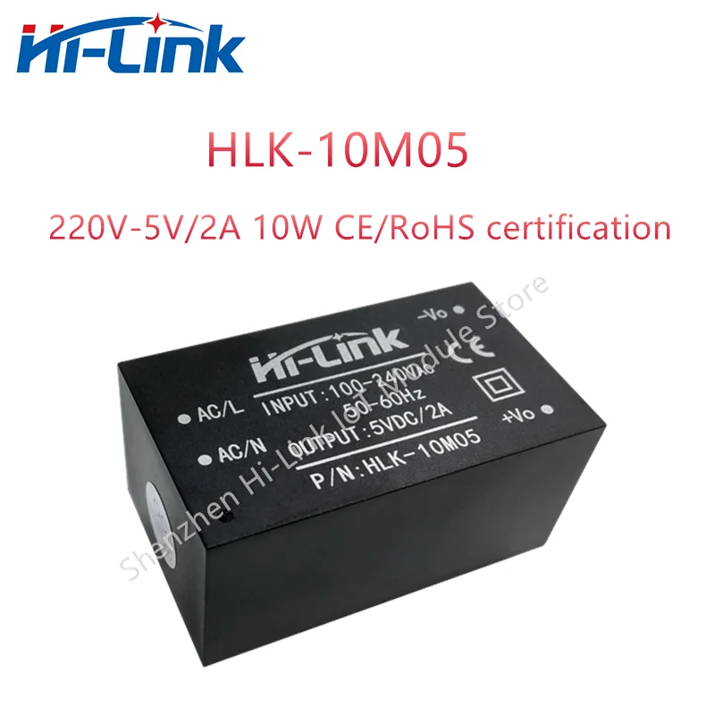 Hilink AC DC 220V to 5V 10W 10pcs/Lot Power Supply Module HLK-10M05 Mini Adjustable High Efficiency Step-down Converter