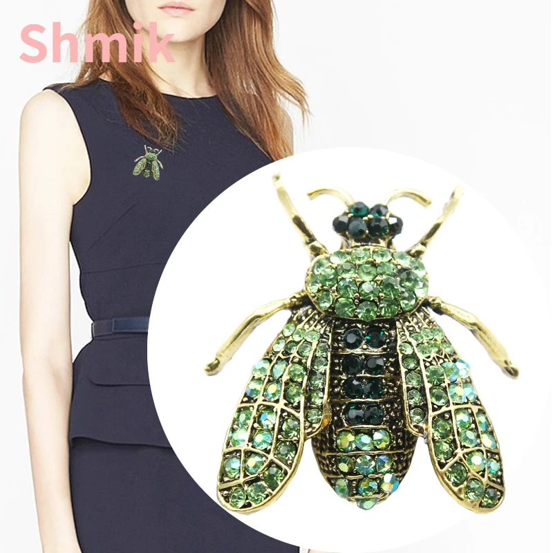 Vintage Crystal Brooches For Women Locust Insect Pin Fashion Flower Brooch Autumn Jewelry High Quality