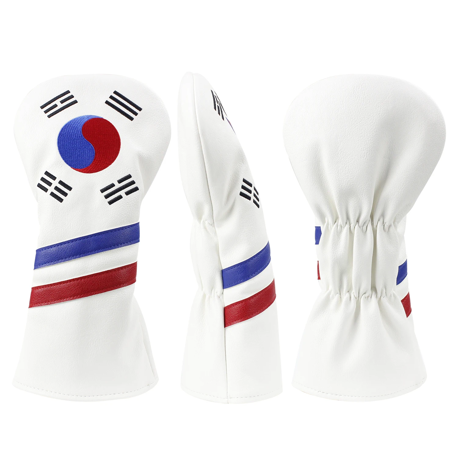 Golf Headcovers Korea PU Leather Golf Clubs Head Cover for Wood Driver Fairway Hybrid Putter Accessories