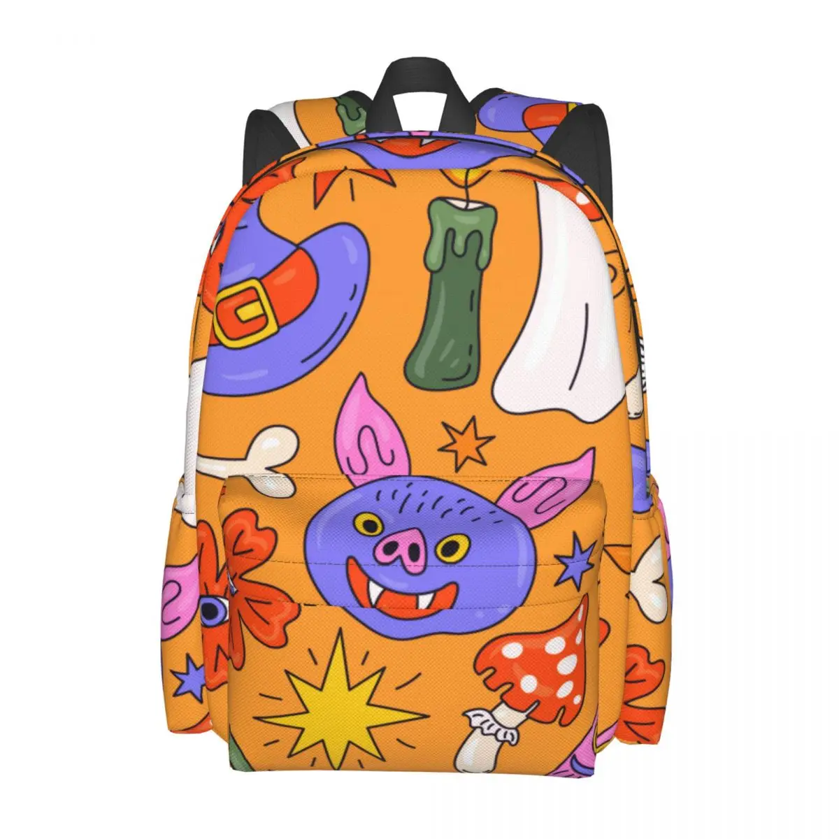 Halloween Doodle Pattern Large Capacity Student Backpack Fashion Casual School Bag