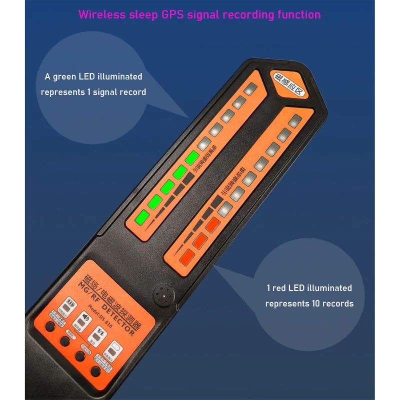 Detector de sinal sem fio DS810, dispositivo de busca de carro, rastreador GPS portátil, anti-localização, anti-rastreamento, monitoramento, ímã