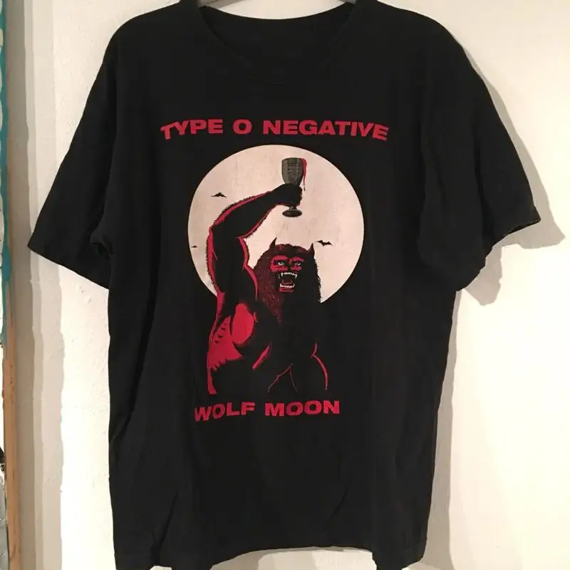 

РЕДКАЯ винтажная хлопковая черная мужская футболка Type O Negative Wolf Moon 1996 года, S-4XL C103