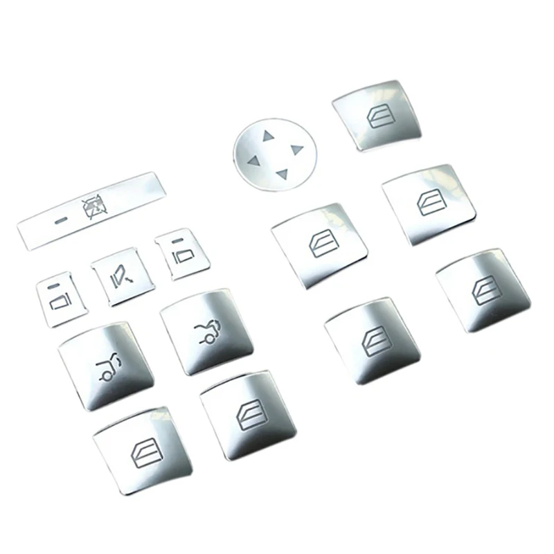 14PCS Button Sticker for Tesla Model X Model S Car Window Lift Switch Button Cover Trim Decoration Patch Accessories