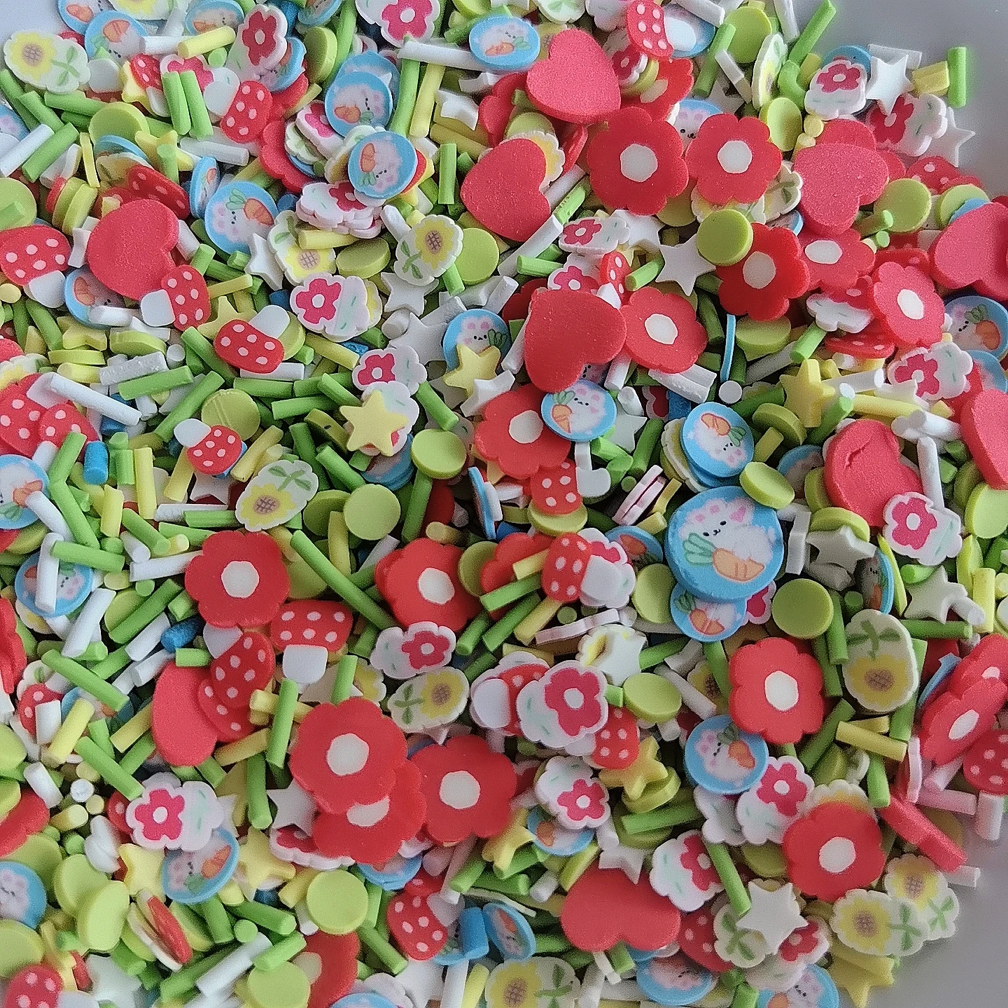 Polymer Clay Sprinkles Mushroom Flowers Clay Slice Nail Art Decorations Manicure Design Accessories Tool
