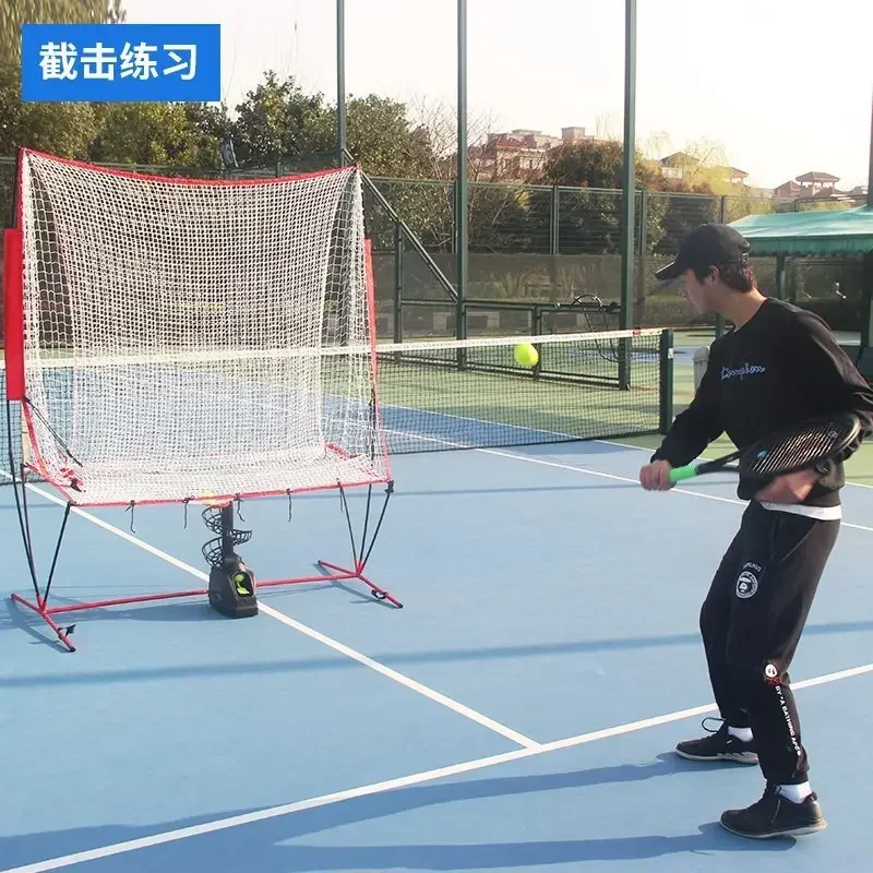 Máquina de lanzamiento de tenis, máquina de pelotas de entrenador, equipo de entrenamiento de prácticante de red de captura de cinturón único